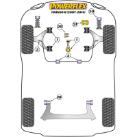 Clio 2 RS - Powerflex Road insert onderste kantelsteun twisted 